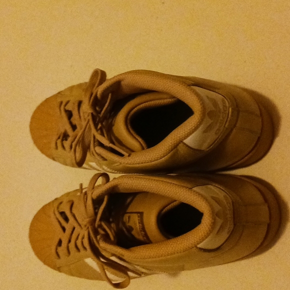 RARE🔥 Adidas Pro Model Khaki Brown Leather Vintage Basketball Sz 9 Men's Shoes - Picture 2 of 8